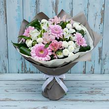 Букет цветов из:  Герберы, Альстромерии и Хризантемы #REPLACE_PRED# Поповке