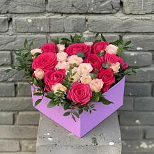Цветочная композиция из Розы в коробке #REPLACE_PRED# Поповке