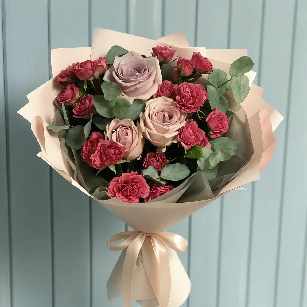 Букет цветов из: Гвоздики и Розы в Поповке
