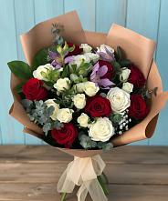 Букет цветов из:  Розы и Альстромерии в Поповке