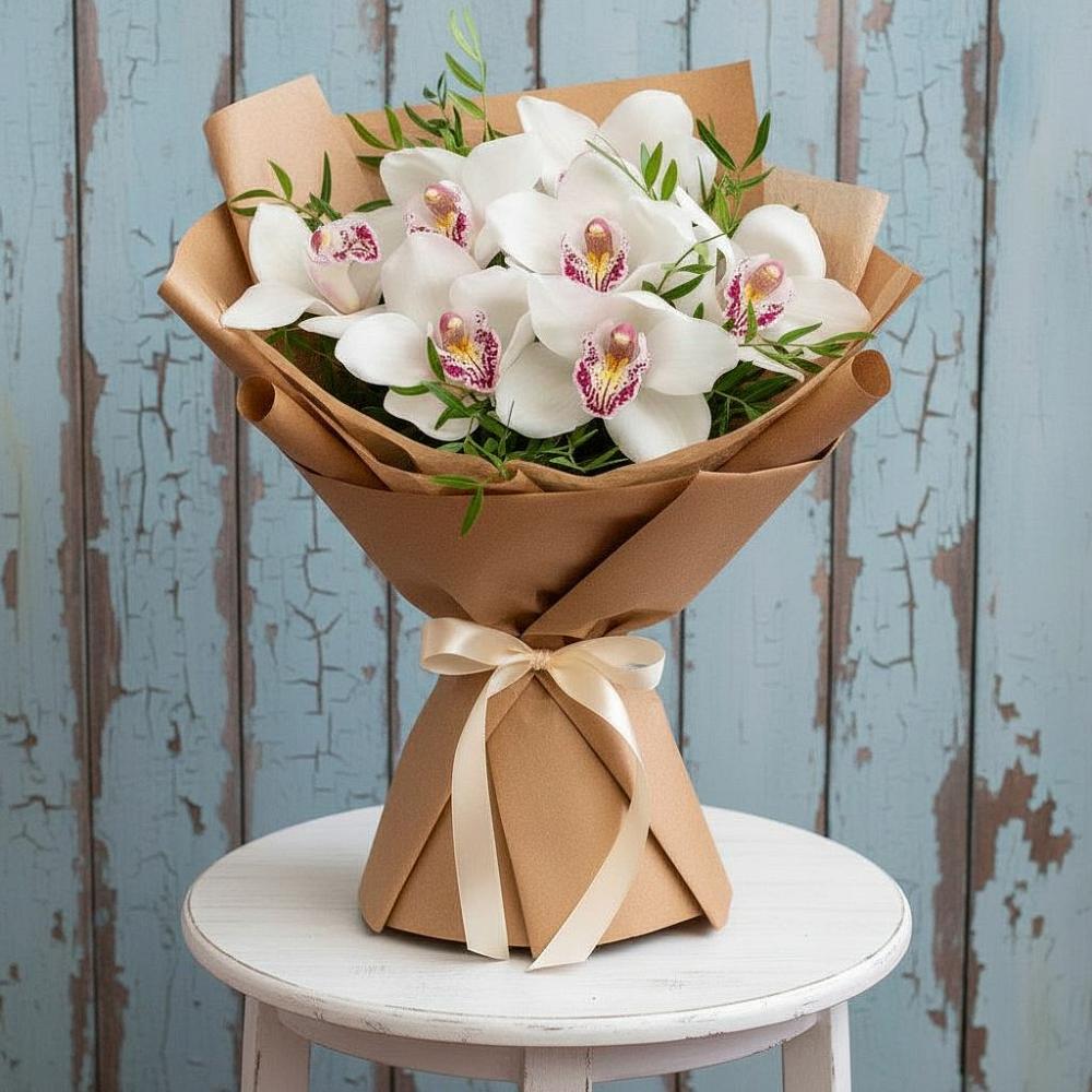 Букет цветов из: Орхидеи и Розы в Поповке