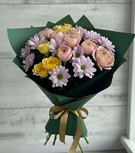 Букет цветов из:  Хризантемы и Розы #REPLACE_PRED# Поповке