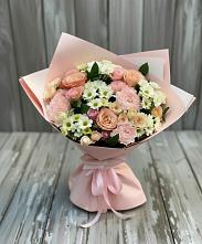 Букет цветов из:  Гвоздики, Розы и Хризантемы в Поповке