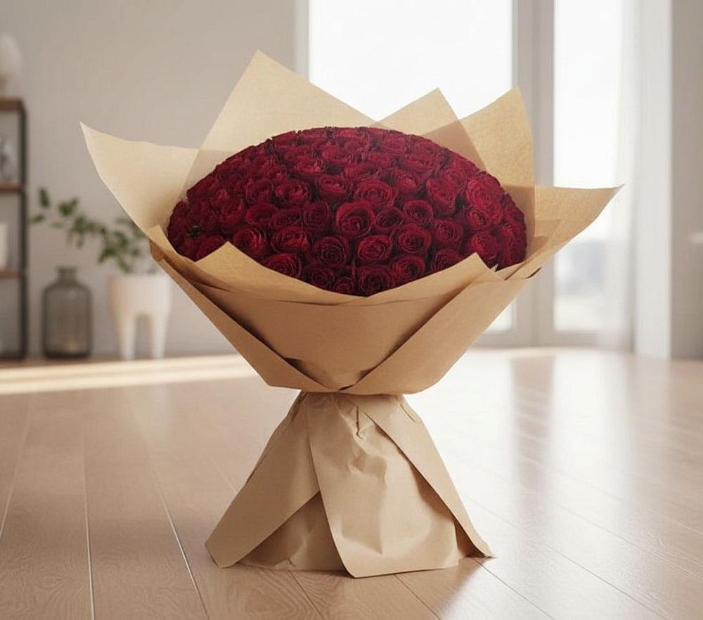 Букет 101 Красная роза в Поповке