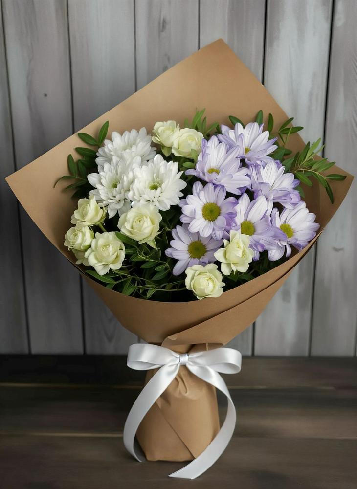 Букет цветов из: Хризантемы и Розы в Поповке